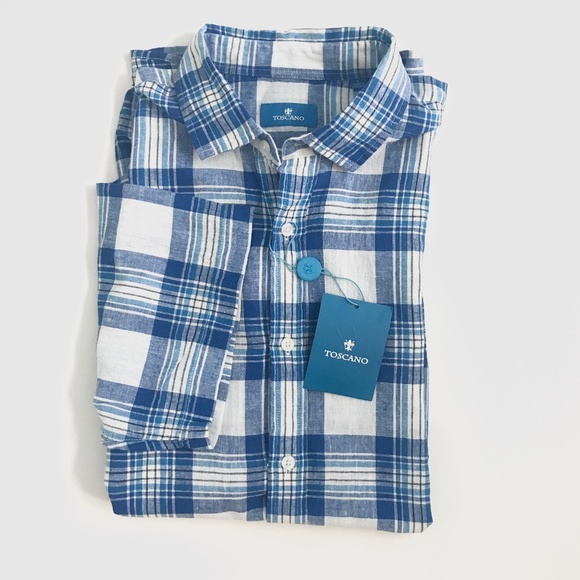 Toscano Other - 🔴 Toscano Plaid Short Sleeve Button Down Shirt